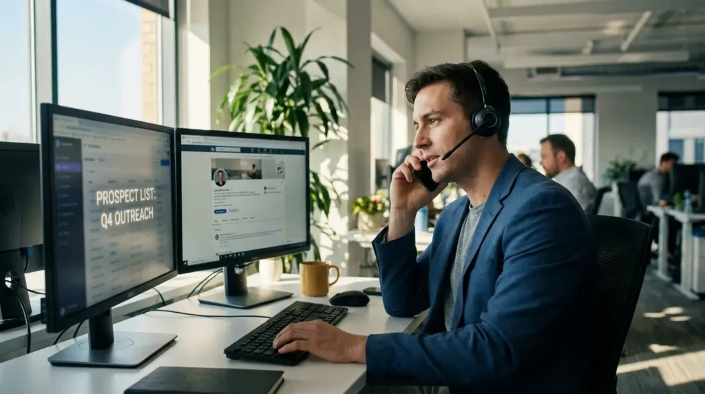 Sales development representative running multi-channel outreach to generate qualified leads for account executives