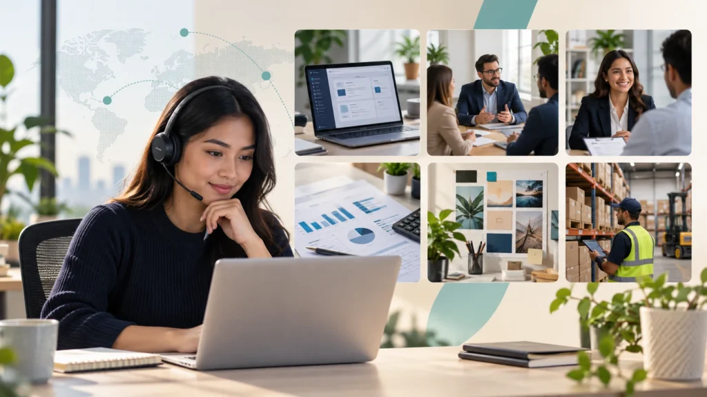 Offshore sales development representative researching prospects across SaaS, professional services, recruitment, finance, marketing, and logistics.